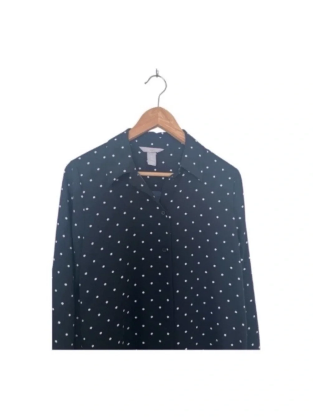 H&M Pointed-collar Shirt Polka Dots size Small - Picture 3 of 5